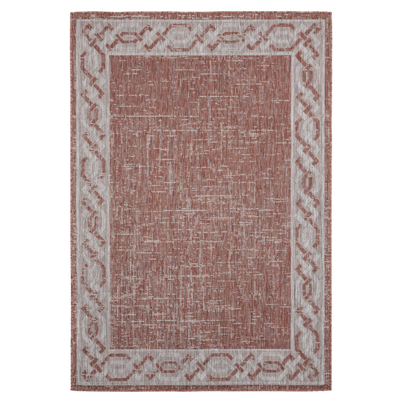 Tapis intérieur / extérieur rose Mcclinton, Rectangle 5 pi 3 po x 7 pi 6 po