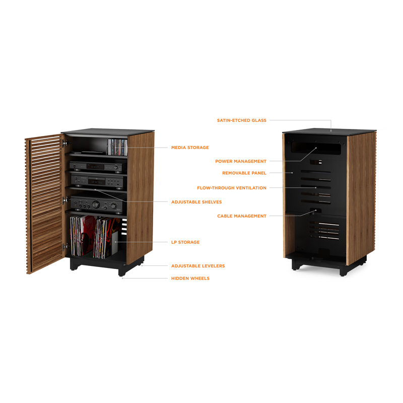 Armoire audio Corridor, Noyer naturel