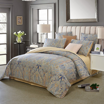 Ensemble de housse de couette 100% coton égyptien 3 pièces 800TC (1 * housse de couette + 2 * taie d'oreiller, sans noyau), ensemble de literie à imprimé cachemire classique de luxe rétro, pour chambre d'amis