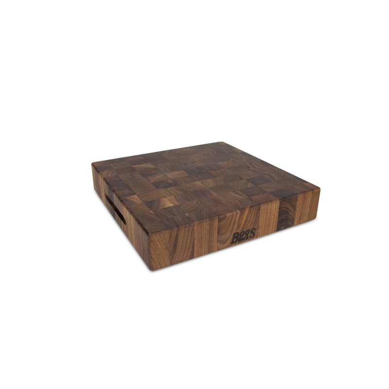 John Boos Chinese Cutting Board 3" End Grain Reversible, 15'' x 15'', Walnut