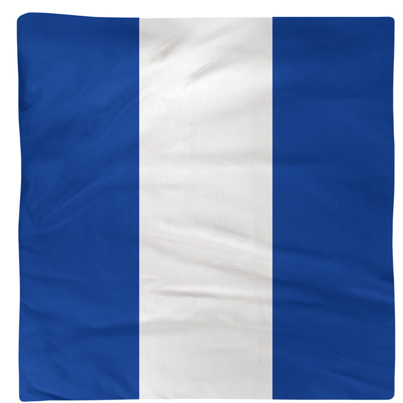 Striped Square Napkin, Blue/White/Blue, Cotton Twill, 10" H x 10" W x 0.25" D