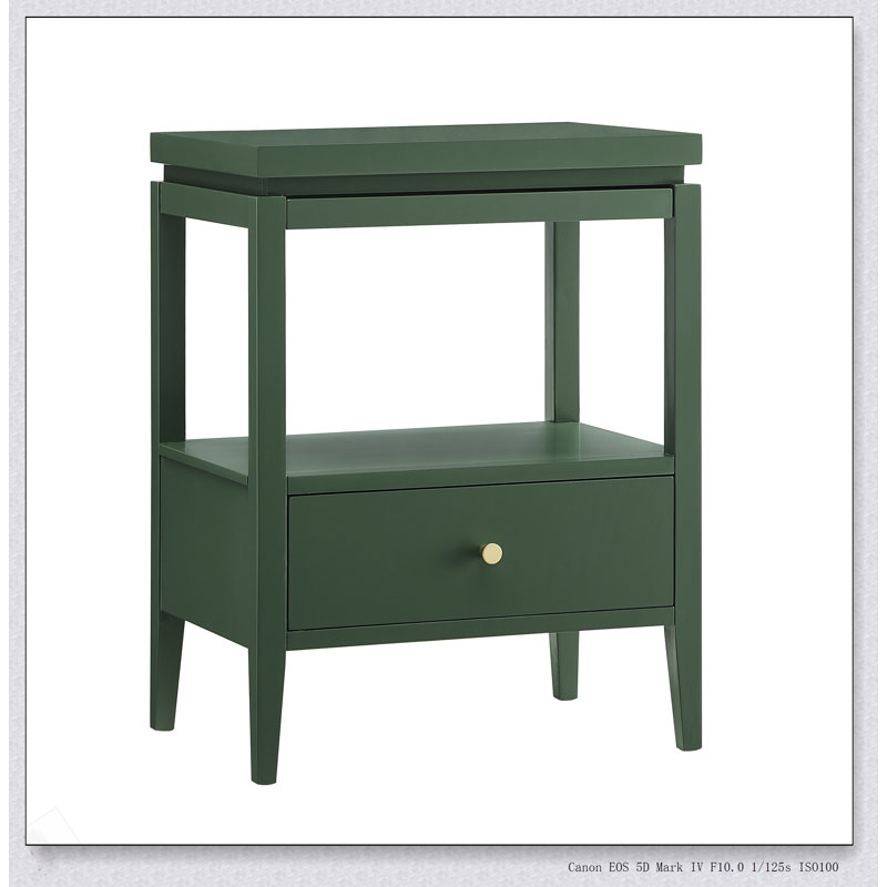 Table de chevet 1 tiroir, Vert antique