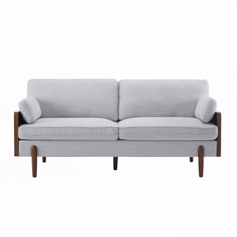 Canapé 71,75 po avec pieds en bois, Gris clair