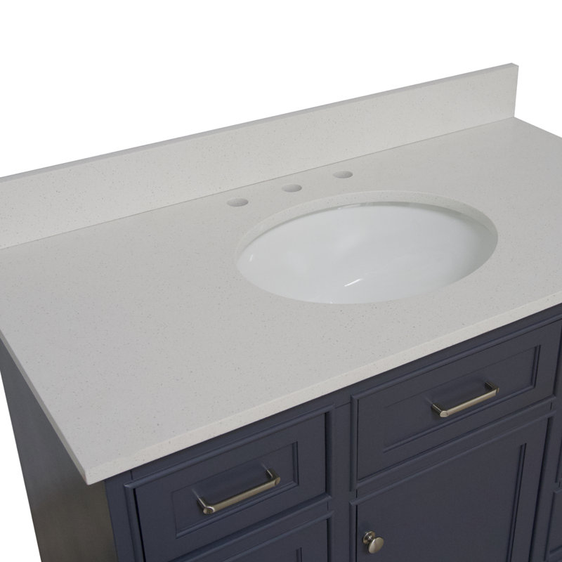 Ensemble de meuble-lavabo simple 42 po Ronnie, Gris anthracite, Quartz