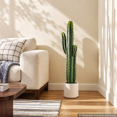 Faux Cactus Succulent in Ceramic Pot