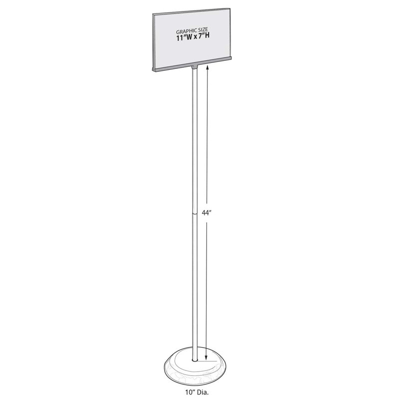 11"W x 7"H Clear Acrylic Top Load U-Frame Floor Display
