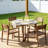 5-Piece Acacia Wood Patio Dining Set With 47.2" Round Slatted Table & 4 Chairs-757622342