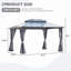 Pavillon de jardin 10 pi x 13 pi avec cadre en aluminium et toit en polycarbonate à double couche, avec moustiquaire et rideaux, idéal pour la cour et la terrasse