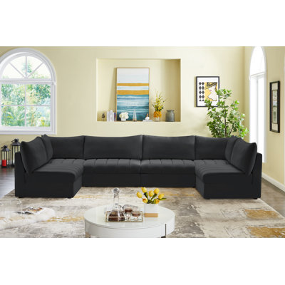 Haryson Velvet U-Shaped Sectional Reversible