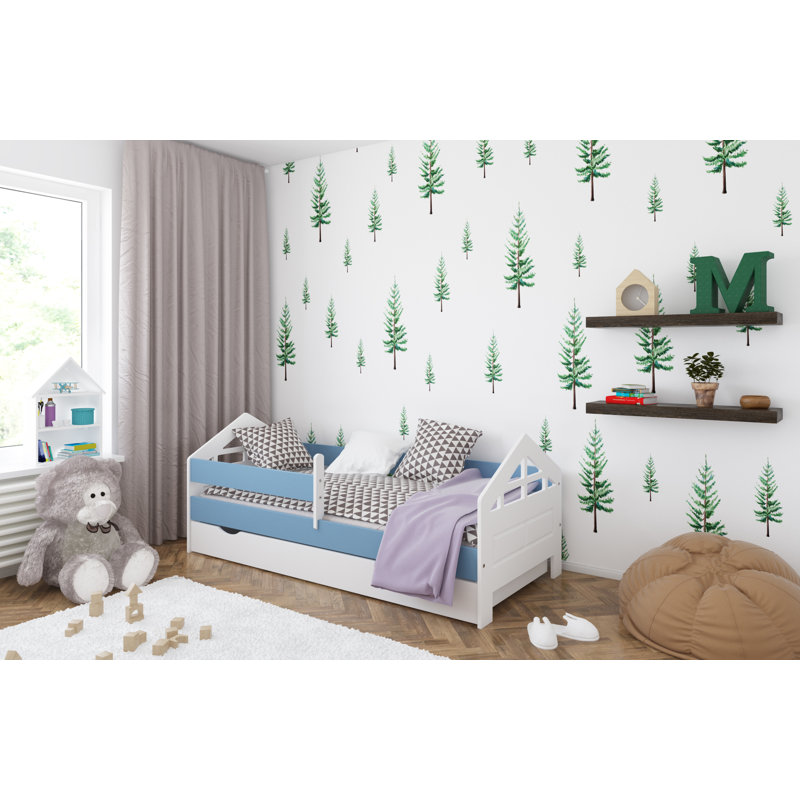 Vezina Cabin Bed with Storage Included, 80 x 140 cm, Blue