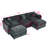 Modern Chenille Loveseat Sofa Couch With Ottoman-1360277065-1360277079
