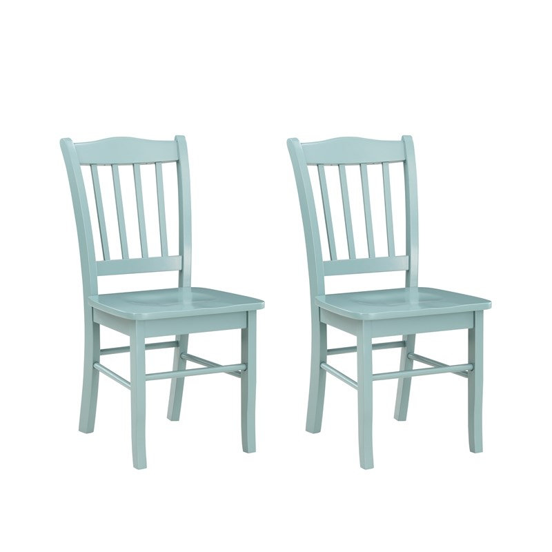 Ensemble de 2 chaises de salle à manger en bois d'hévéa bleu Pembertly Row