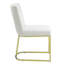 De 2 chaises d'appoint blanches et dorées - Améliorations de la salle à manger moderne avec support en métal 2 pièces et assise