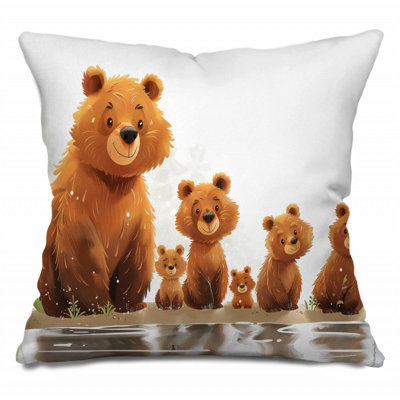 Bear Family Throw Pillow, Animal  Pillows