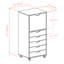 19.21'' Wide 5 -Drawer Mobile File Cabinet-1813656146
