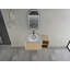Meuble-lavabo mural 42 po avec lavabo d'art en céramique et 1 tablette de rangement, 2 portes à fermeture douce, emballage KD, contreplaqué