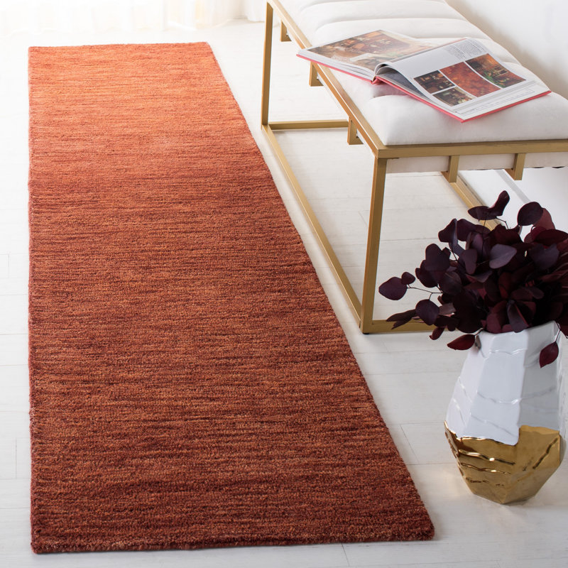 Metro Hand Tufted Wool/Cotton Rug in Orange, Runner 2'3" x 9'