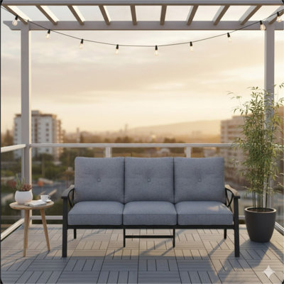 70" All-Weather Metal 3-Seat Patio Sofa