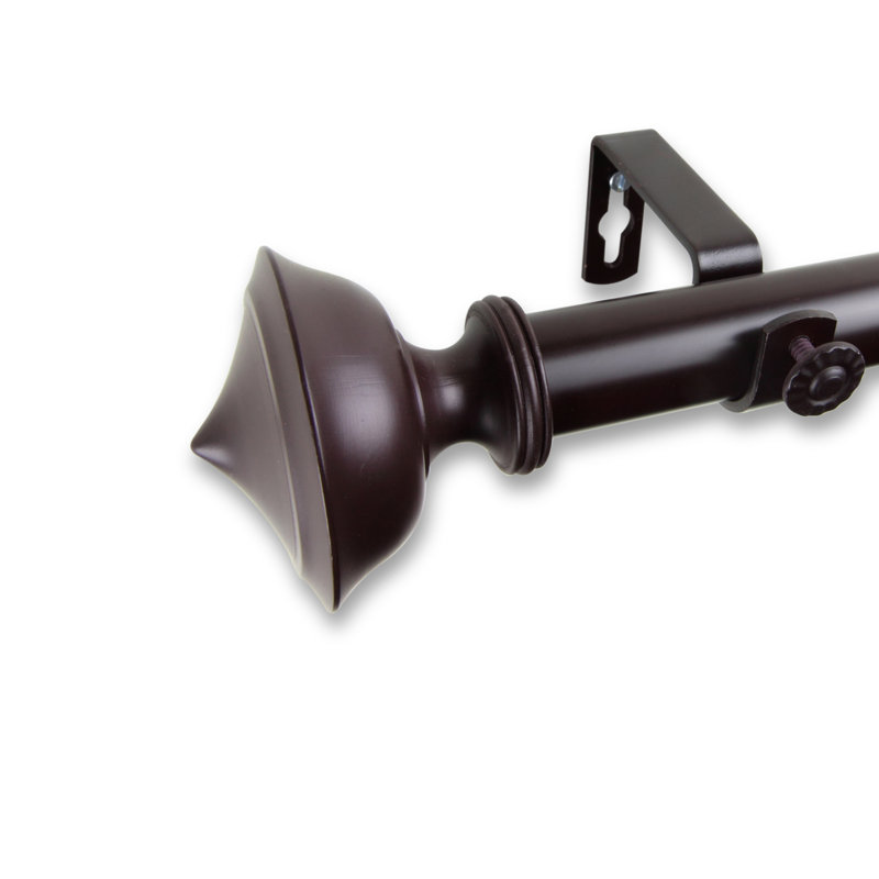 Tringle à rideaux simple baucom Leopold, Acajou
