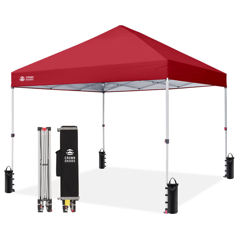 8 Ft. W x 8 Ft. D Instant Pop Up Canopy Tent with One Push Setup, Red