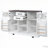 54.9" Kitchen Island with Drop Leaf, Power Outlet, Kitchen Storage Cart with 4 Door Shelves, Cross Barn Doors & Visual Glass Door, Rolling Kitchen Island on 4 Wheels for Kitchen, Dining Room,White-102529622