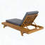 Chaise longue en bois d'acacia avec 4 positions d'inclinaison et coussin gris foncé résistant à l'eau-869207423