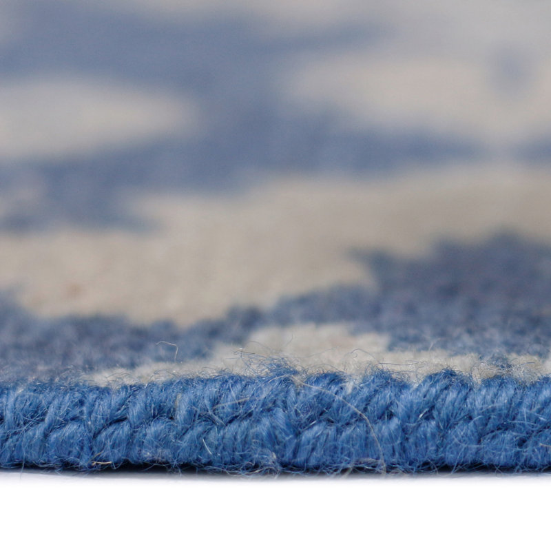 Ainsley Lake Blue Hand-Knotted Wool Blend Area Rug 2'x3'
