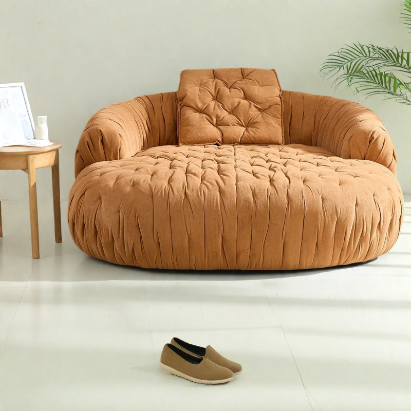 Canapé Cloud Comfort, tissu brun, 1 place, style compact et moderne pour la lecture à la maison, Brown