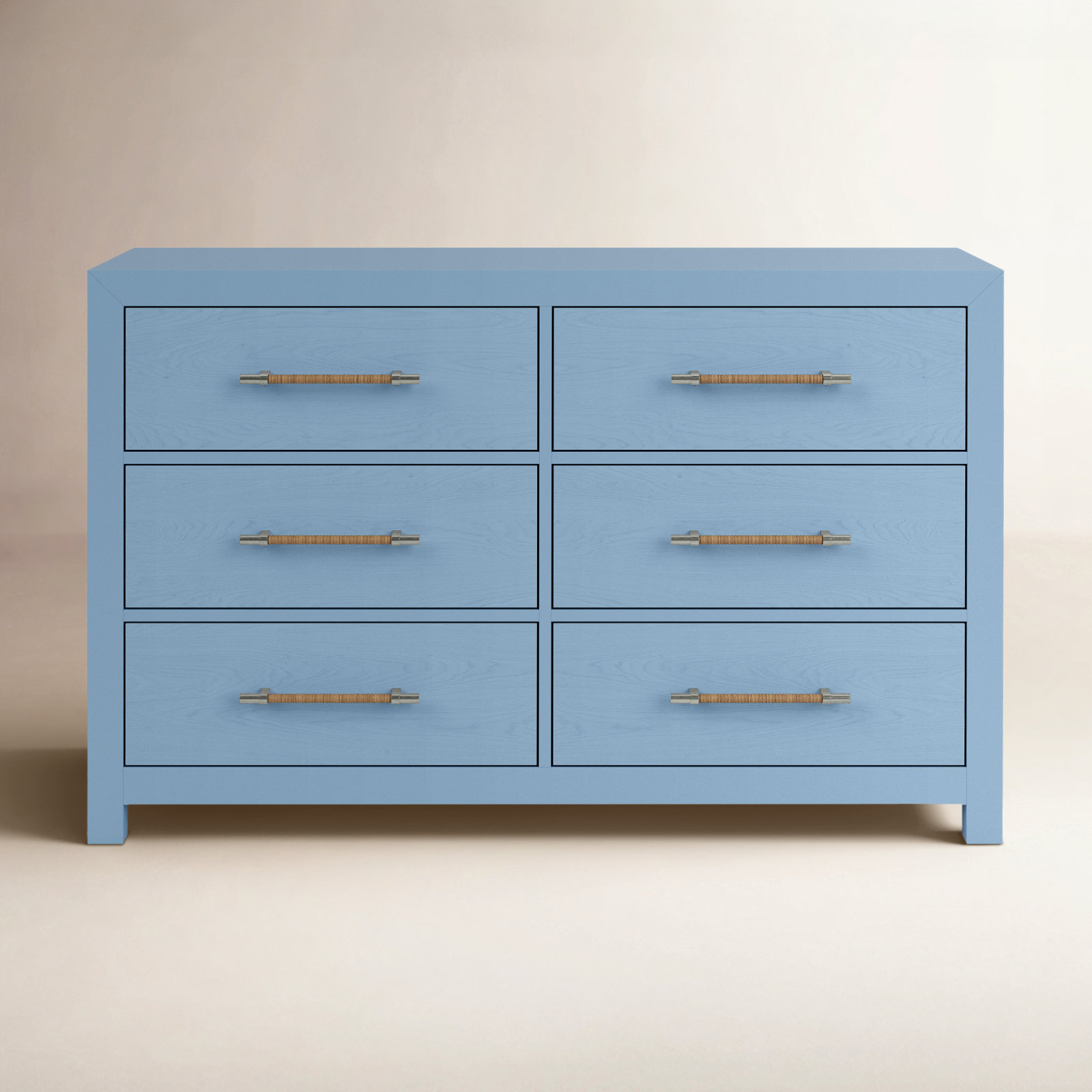 Lana 56" 6-Drawer Dresser, Blue