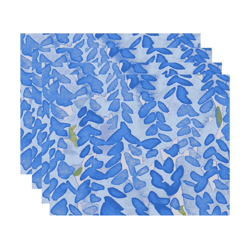 Ensemble de napperons en coton 4 pièces, Bleu clair
