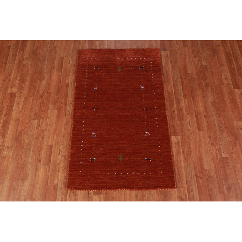 Tapis orange orange Gabbeh 3 x 5