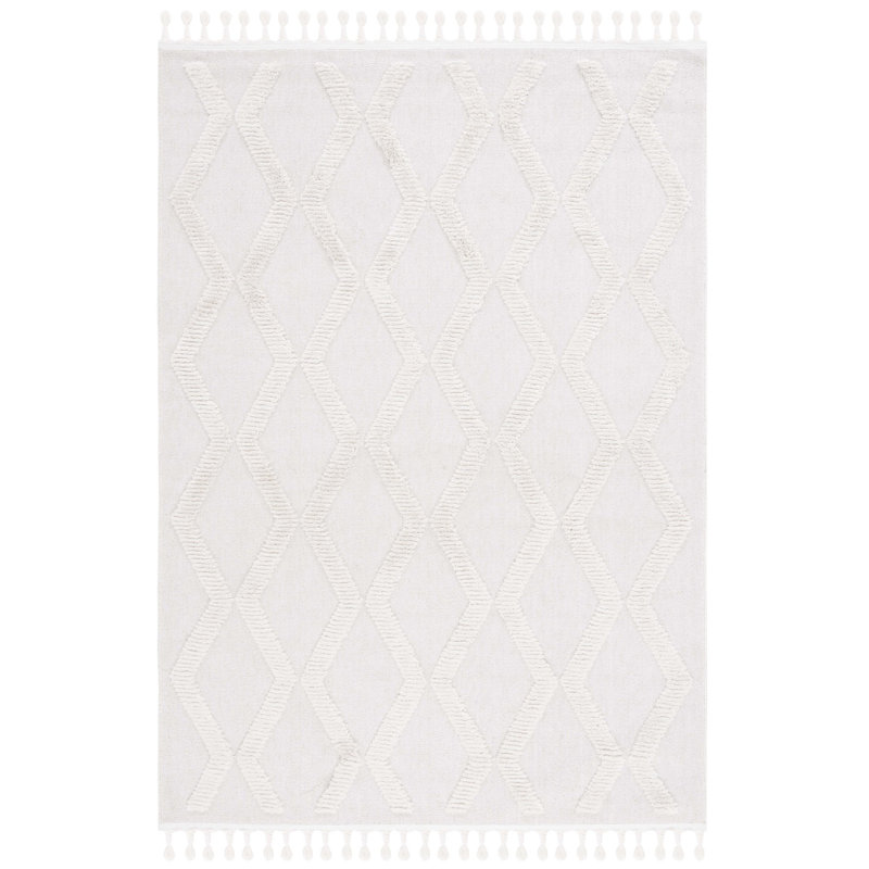 Rittenberry Geometric Ivory Area Rug, Rectangle 5'3" x 7'6"