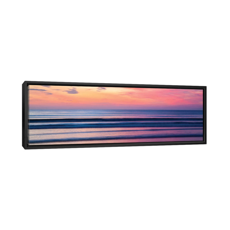 "soirée seascape" , reproduction de photo sur toile tendue, H 12 po x l 36 po x P 1,5 po, Toile avec cadre noir