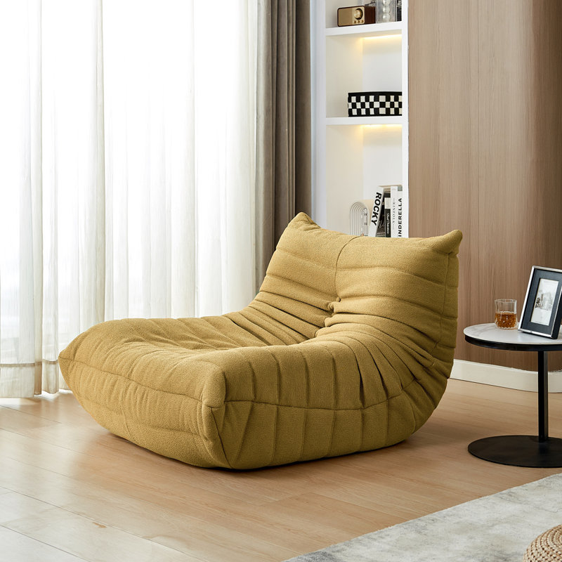 Fauteuil à billes Teddy, Peluche jaune
