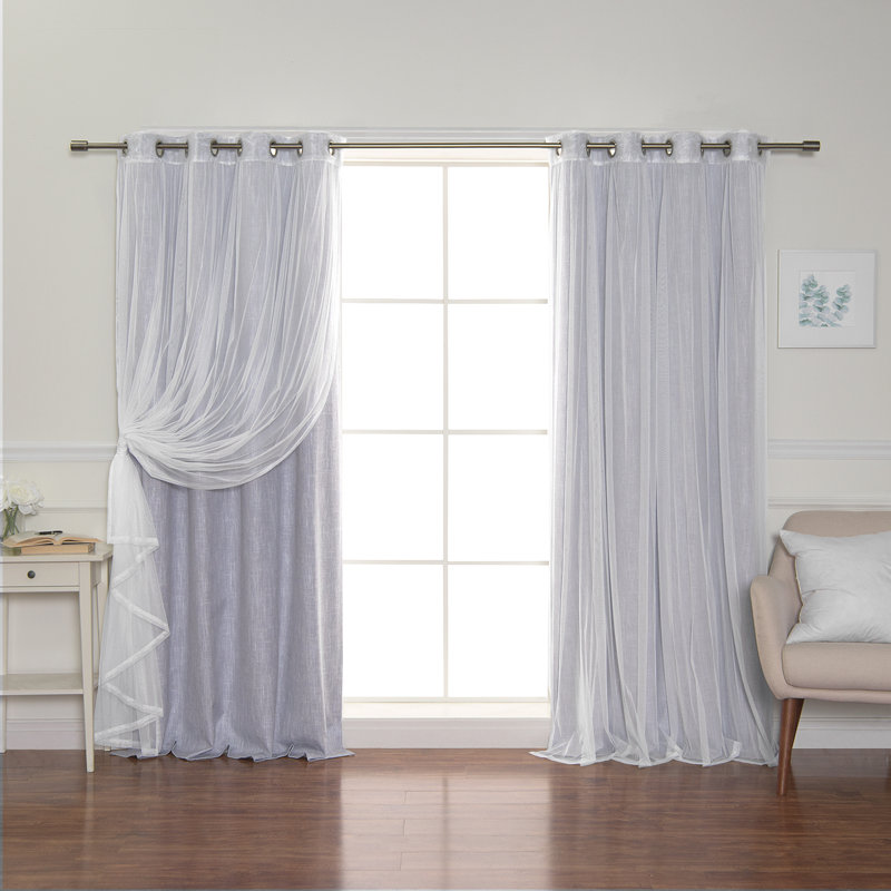 Paire de rideaux occultant Blinni, bleu, L 52 po x L 96 po