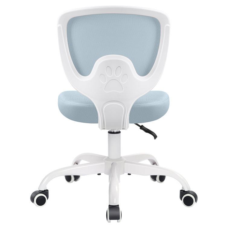 Lashaon Adjustable Height Desk Chair and Ottoman Inbox Zero Upholstery Color: Light Blue