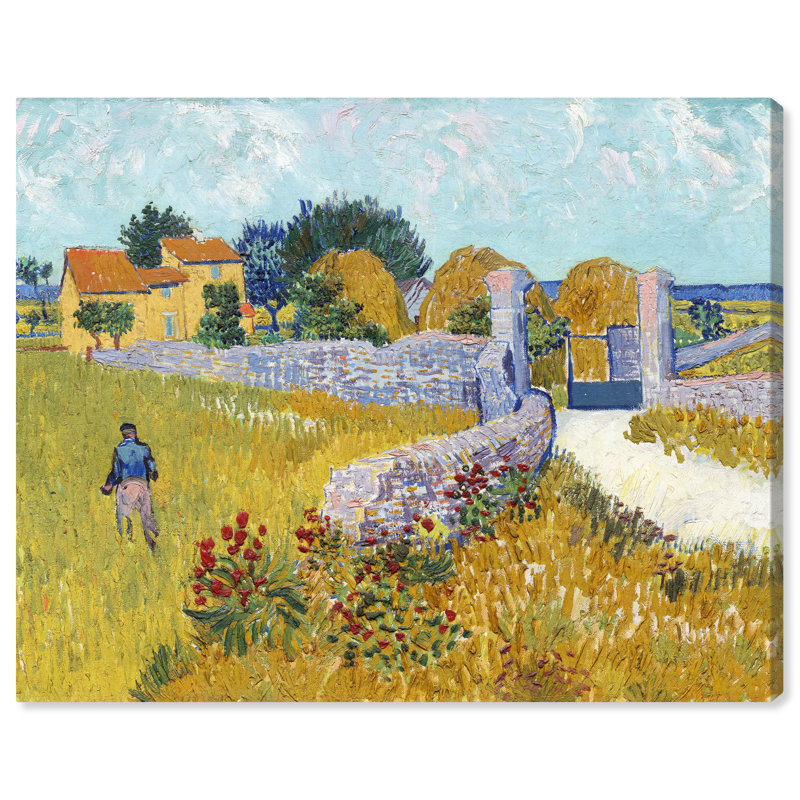 «Farmhouse in Provence» par Vincent Van Gogh - peinture sur toile, H 45 po x l 36 po, Toile tendue