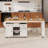 85.5" Kitchen Island With Extendable Dining Table-1761448516
