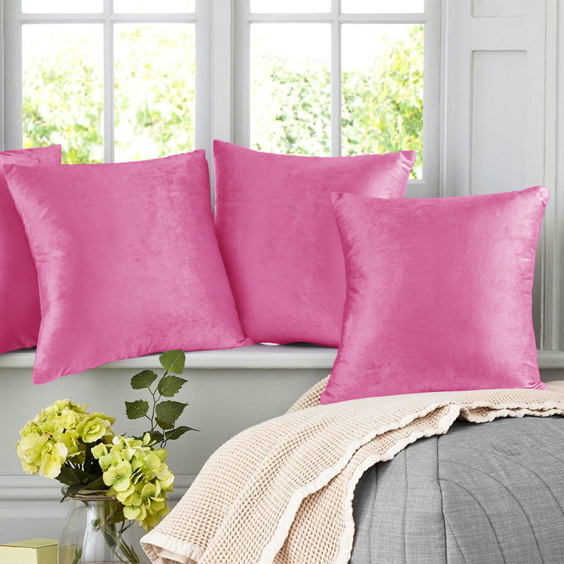 Velvet Reversible Pillow Cover, 20"H x 20"W, Light Pink