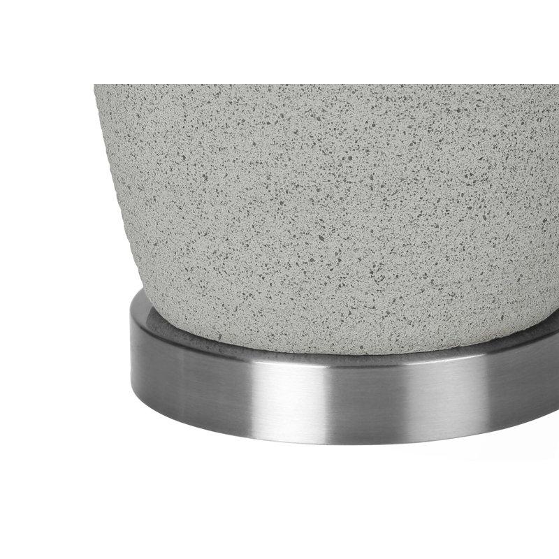 Lighting, H 25 po, lampe de table, céramique grise, abat-jour gris, moderne
