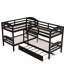 Lit simple superposé en forme de L avec lit gigogne - Conforme aux normes Aucune boîte à ressorts nécessaire