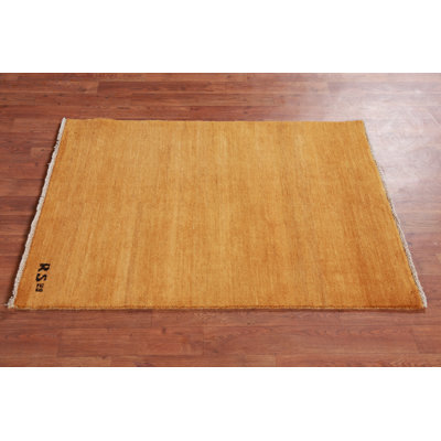 Yellow Rust Gabbeh Modern Foyer Rug 3x4