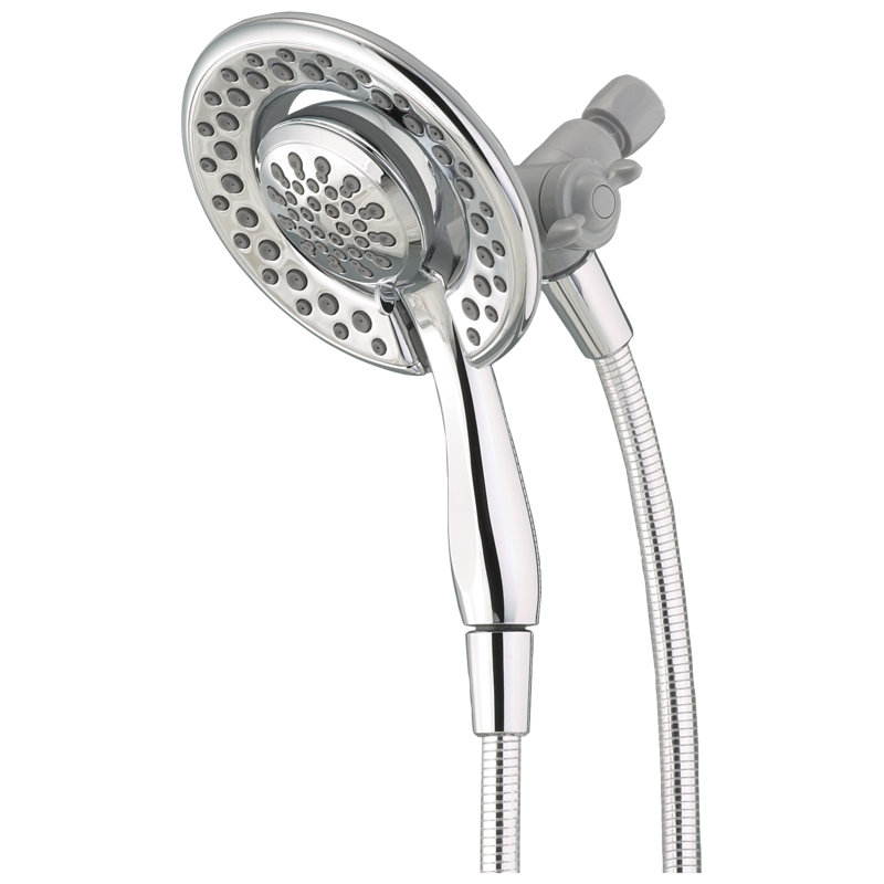 Pomme de douche à main double 2 en 1 In2ition, pomme de douche ronde détachable à 3 jets 1,75 gallons par minute