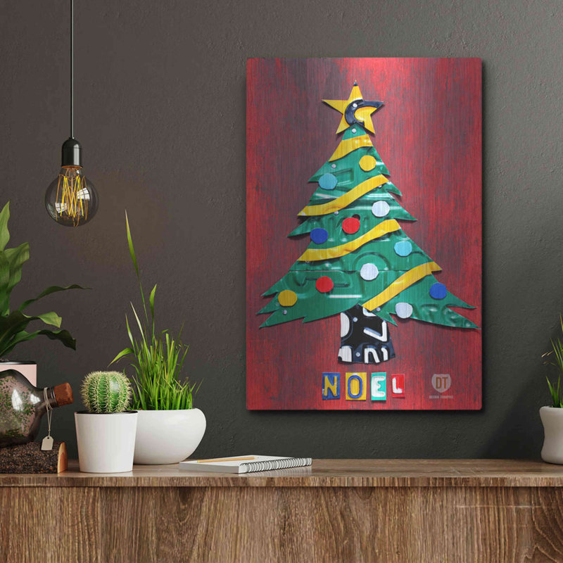 "Noel Christmas Tree Plate Art" par Design Turnpike, H 16 po x l 12 po