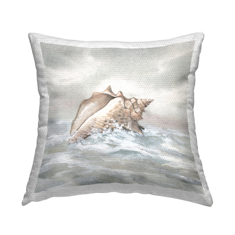 Coussin d'extérieur Washed Ashore Conch Sell