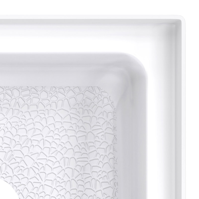 White Acrylic 36'' Neo-Angle Shower Base with Corner Drain