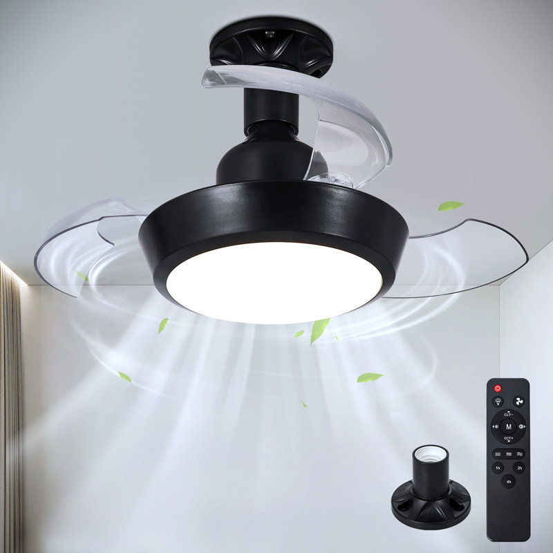 42cm Ceiling Fan with Light Kit, Black