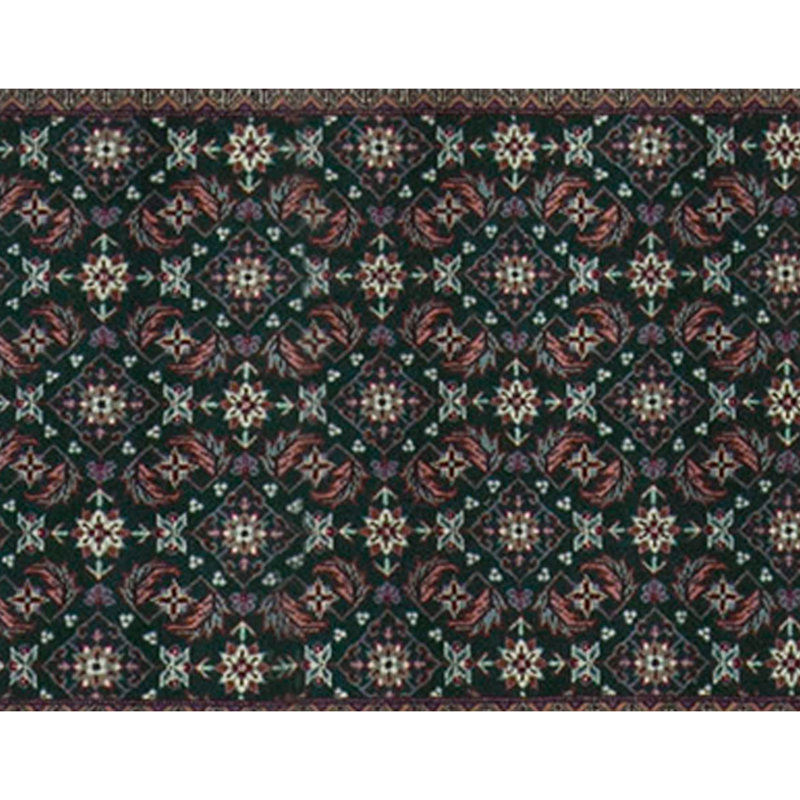 Hand Woven Wool Oriental Area Rug, Green/Ivory