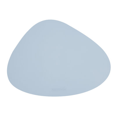 Restaurantware-16 Inch Table Placemats, 6 Egg-Shaped Vinyl Placemats - Embossed, Stain-Resistant, Light Blue Vinyl Placemats For Tables, Leather-Like Feel, Protects Surfaces