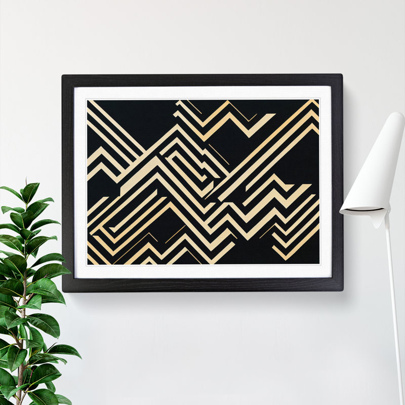 Brave Modern Abstract - Framed Print, Black Framed, 34cm H x 46cm W x 2cm D